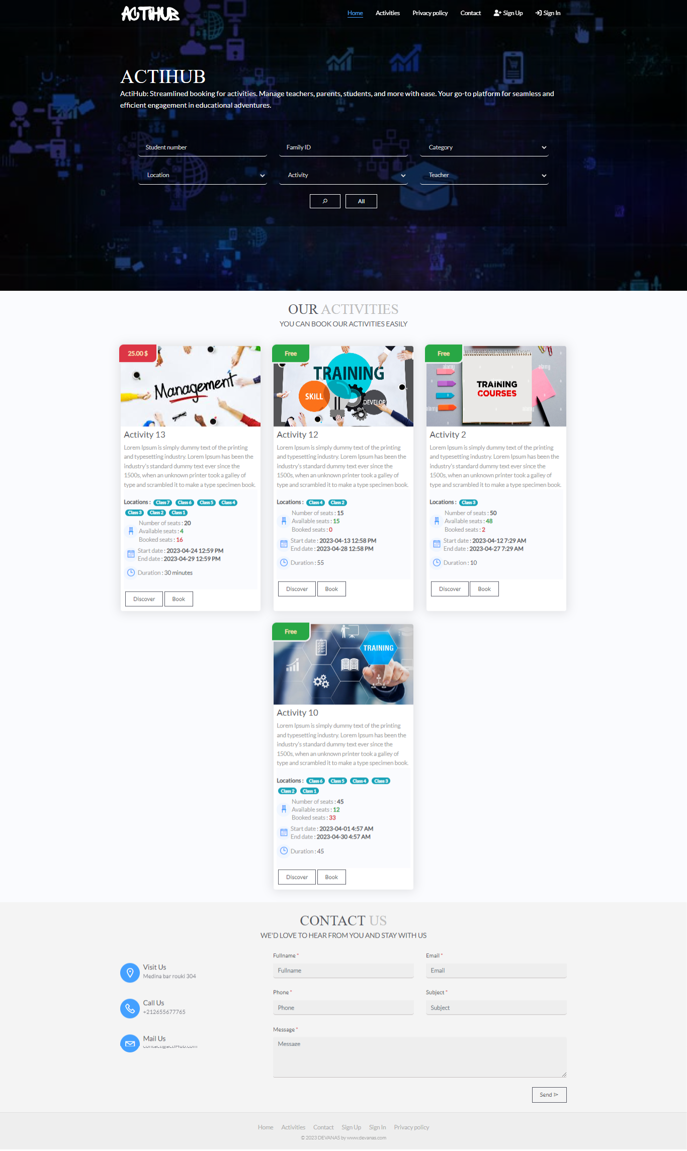 ActiHub A Seamless Activities Booking System